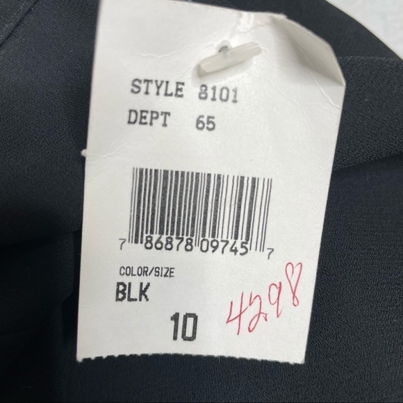 Sarah B Studio Long Black Dress Skirt Button Detail w/ Slit 10P NWT - Picture 6 of 8